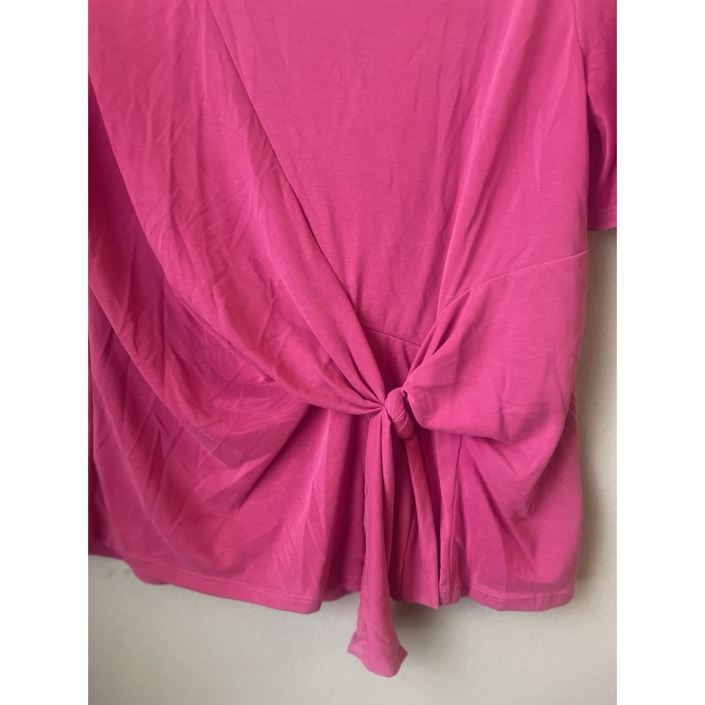 Moa Moa Women's short Sleeve Pink side tie. XL - Picture 3 of 4